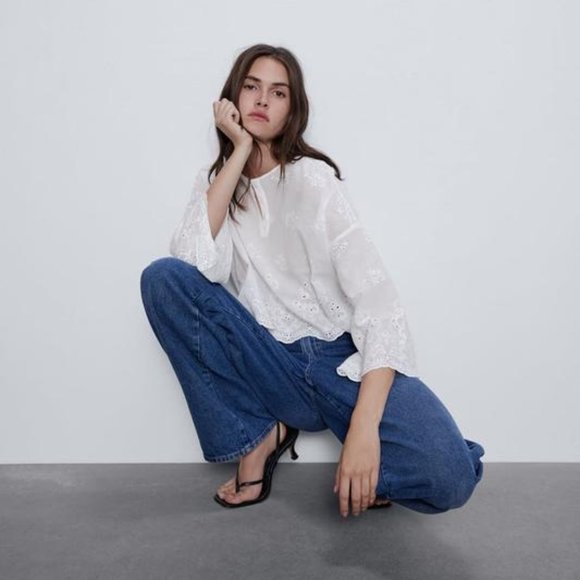 ZARA | Embroidered Blouse - Picture 4 of 8